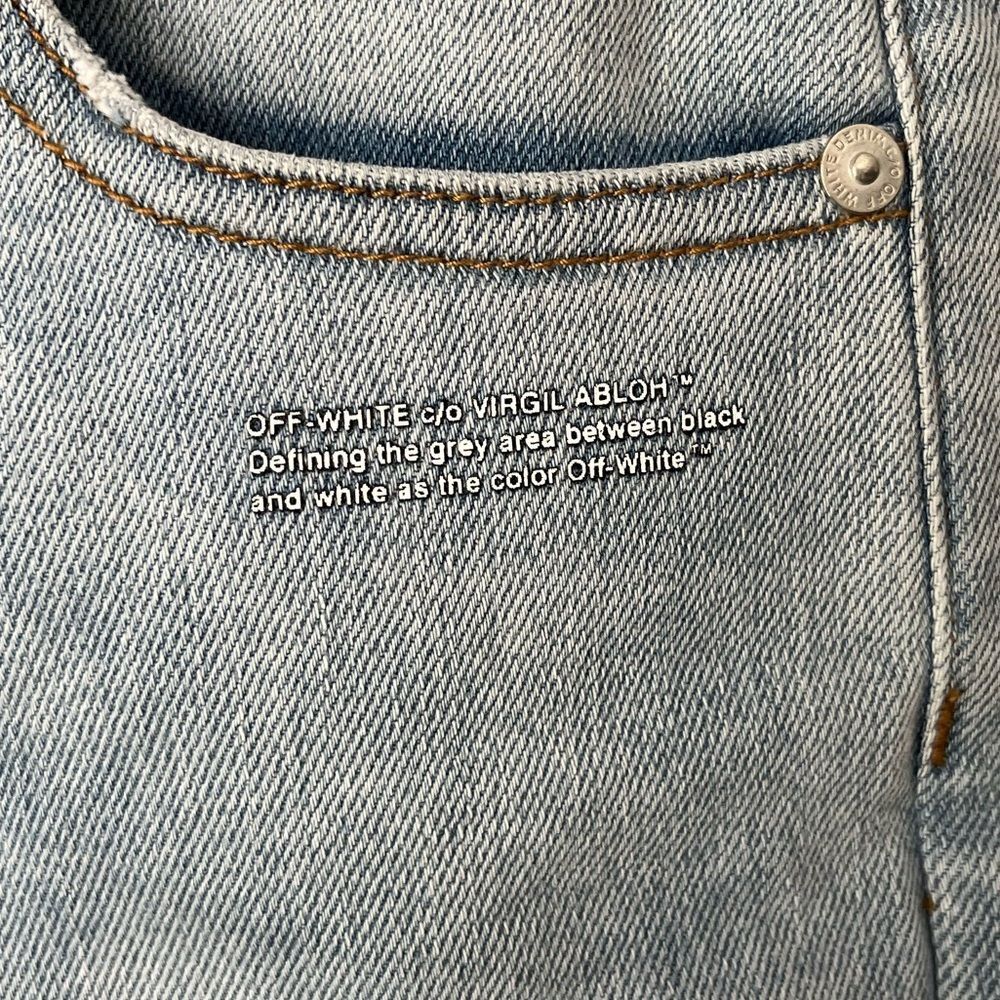 Off-White Denim Capri Cropped Denim Jeans Blue Size Small - Picture 7 of 15